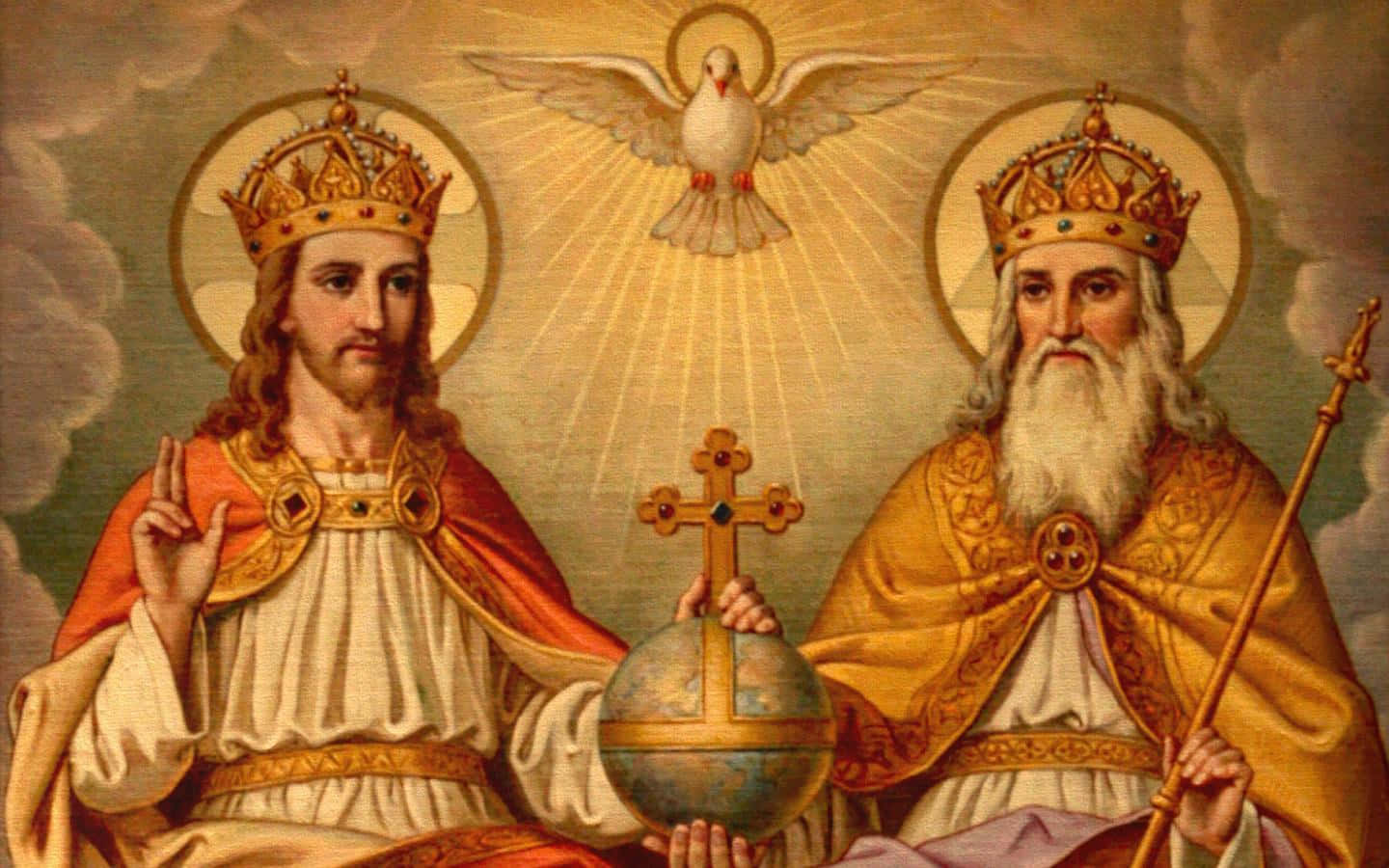 Artistic Depiction Of The Holy Trinity Wallpaper