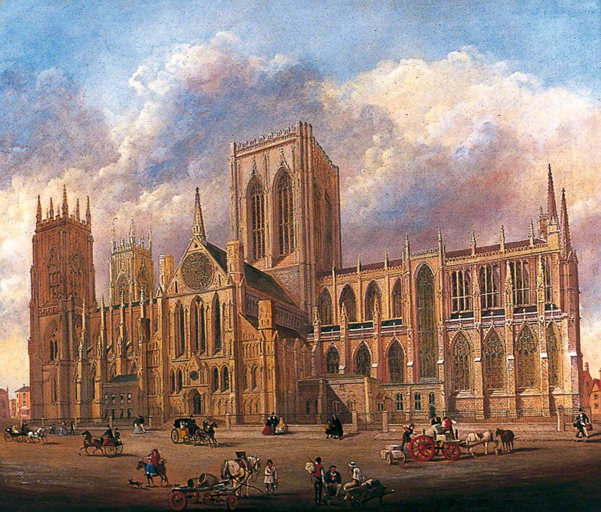 Artwork Of York Minster Cathedral Wallpaper