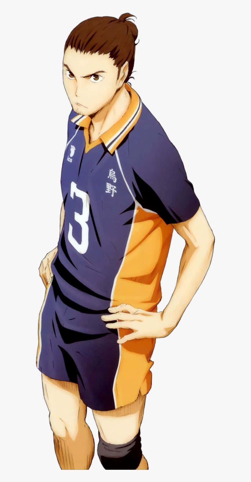 Asahi Azumane In Action On The Volleyball Court. Wallpaper