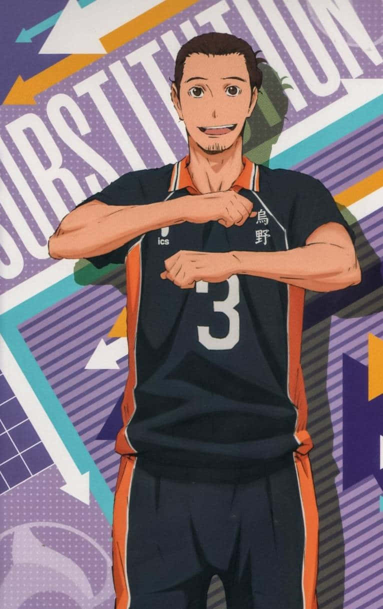 Asahi Azumane, Powerhouse Spiker Of Karasuno High Wallpaper