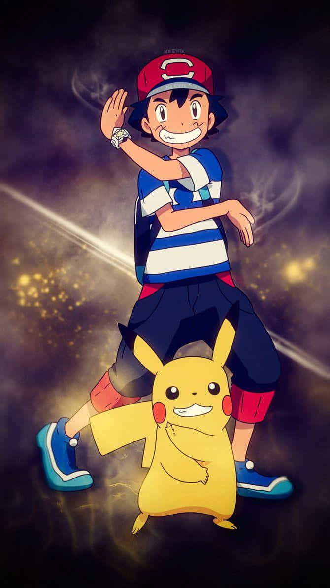 Ash And Pikachu, The Electric Powerhouse Wallpaper