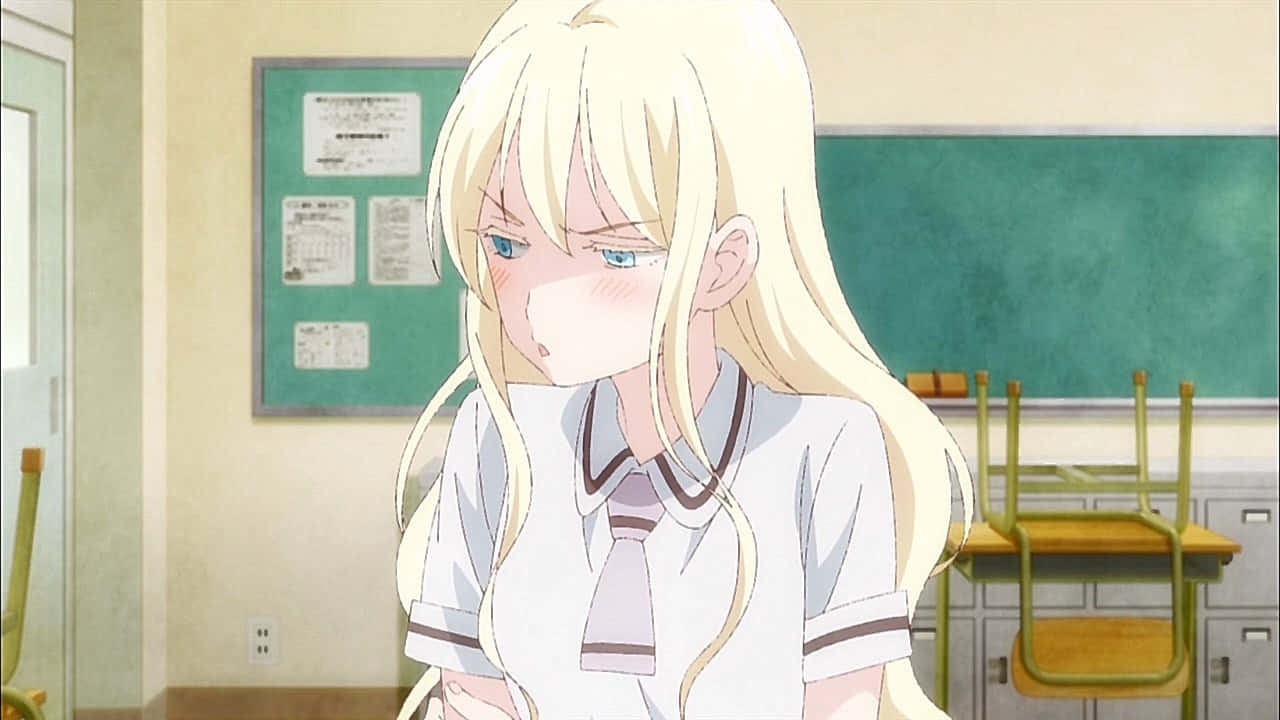 Asobi Asobase Olivia Concerned Wallpaper