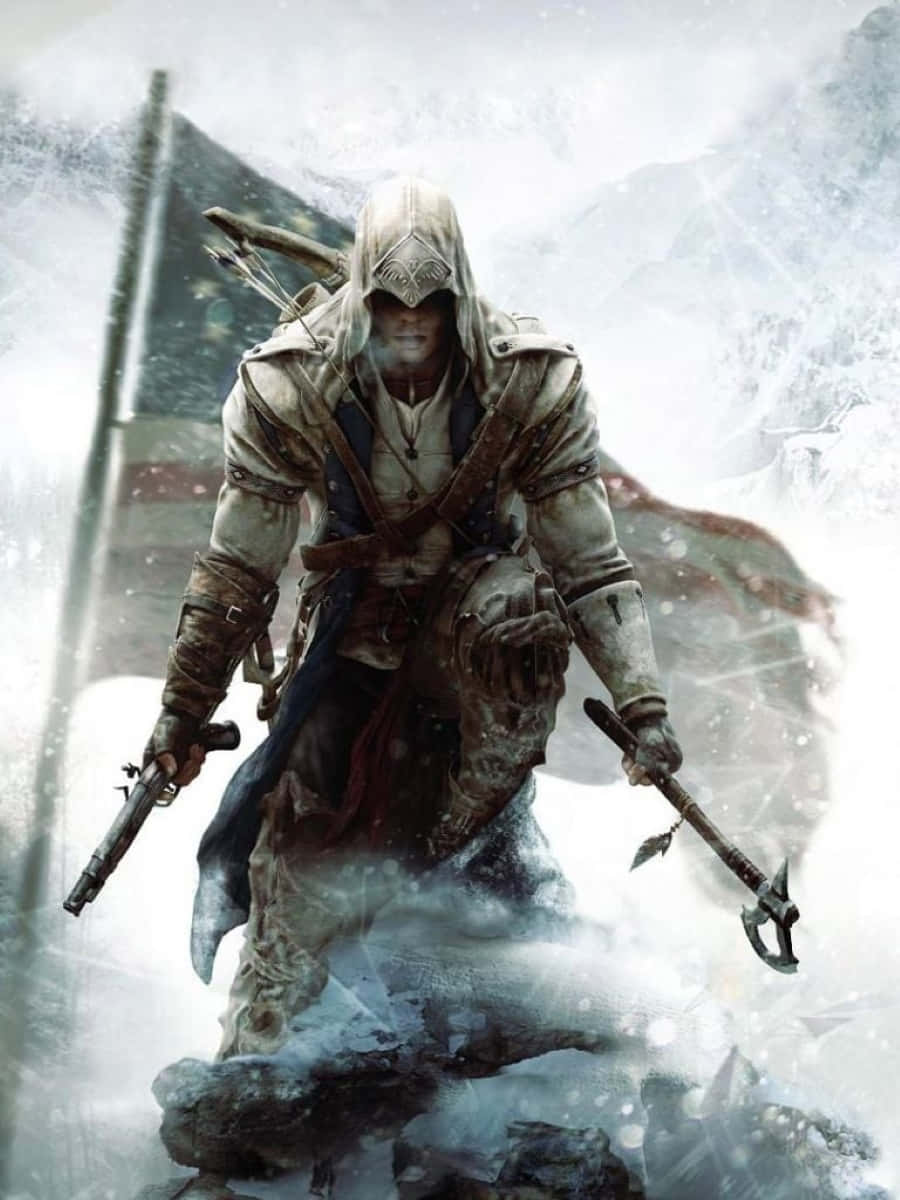 Assassin's Creed Iii: Connor Kenway In Action Wallpaper