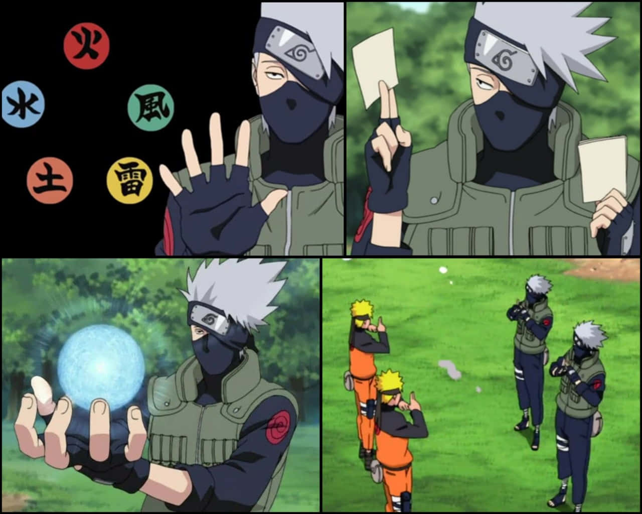 Astonishing Choreography - Kakashi And Naruto In Action Wallpaper