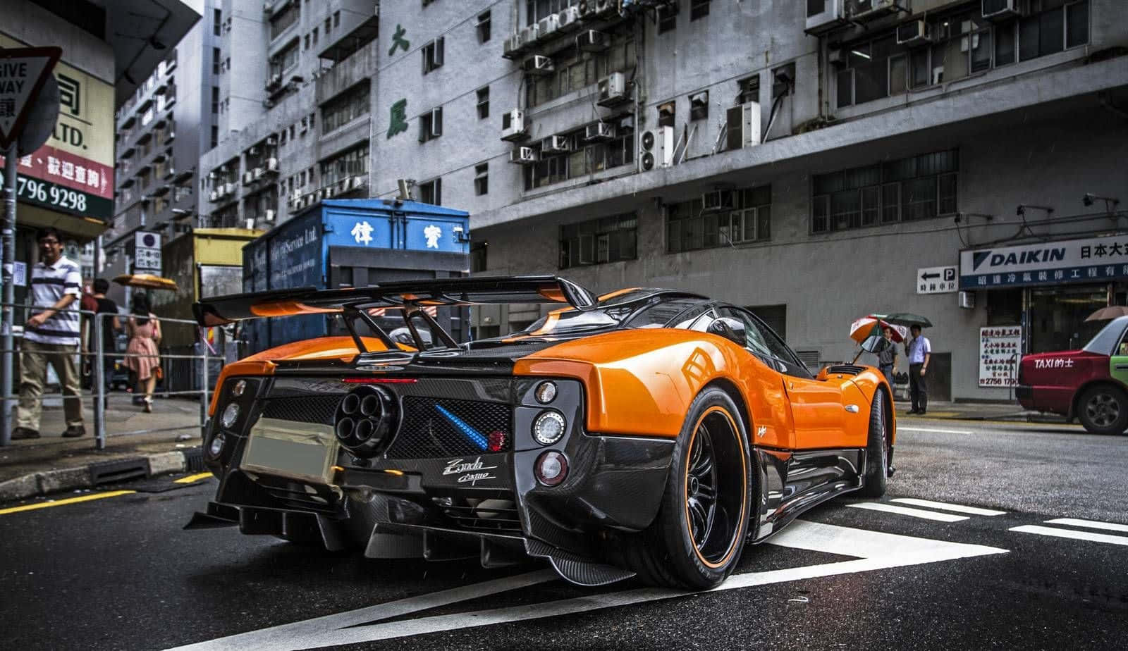 Astonishing Pagani Zonda Cinque In Majestic Scenery Wallpaper