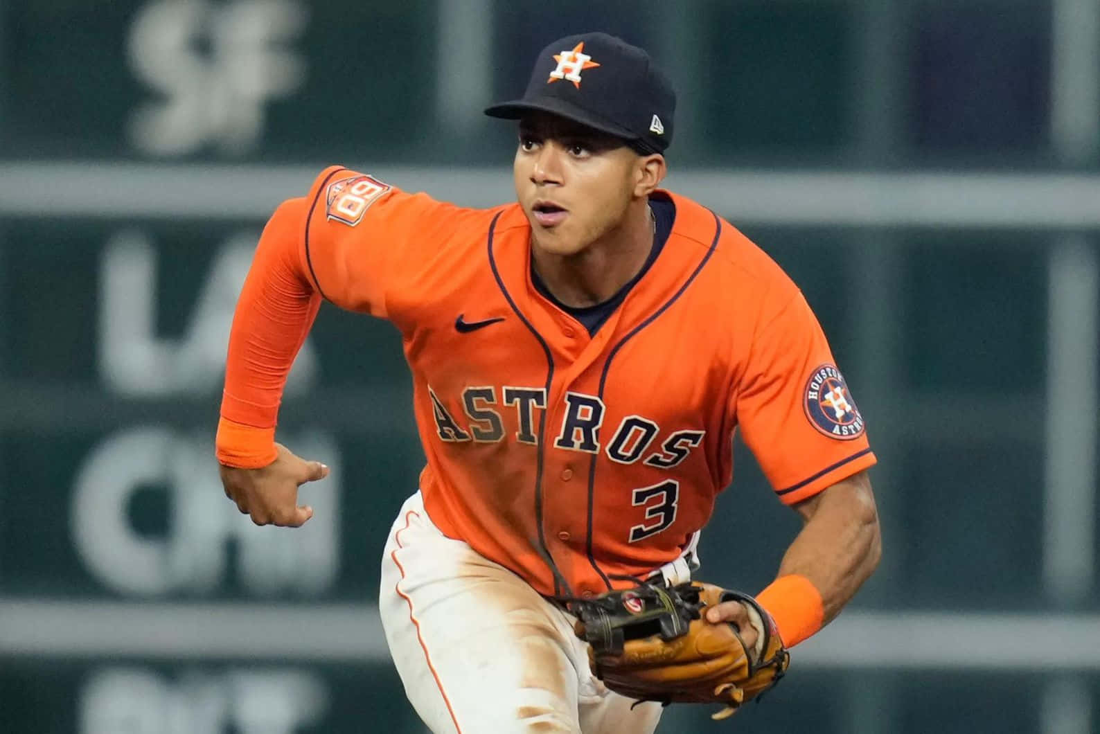 Astros Infielder Action Shot Wallpaper