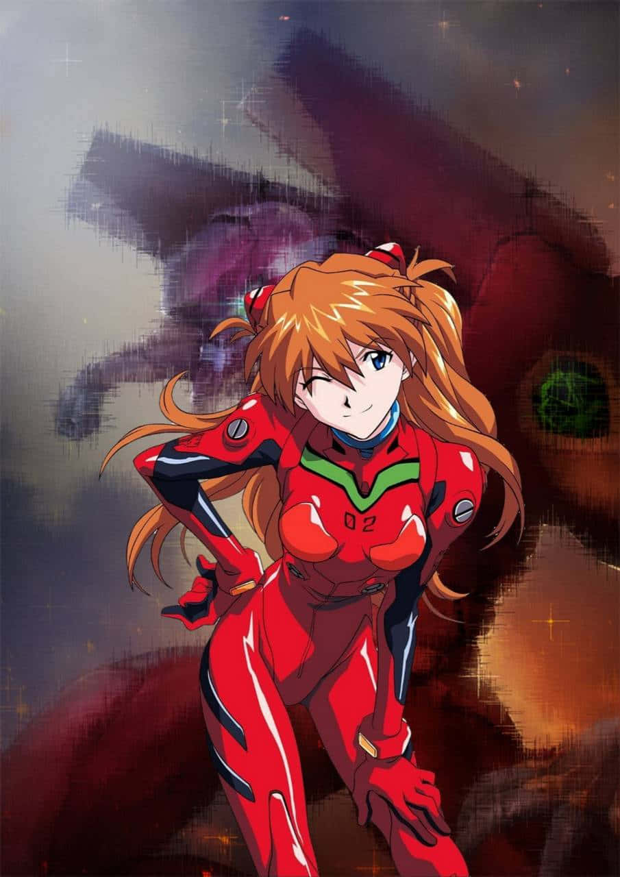 Asuka Langley Soryu Striking A Confident Pose. Wallpaper