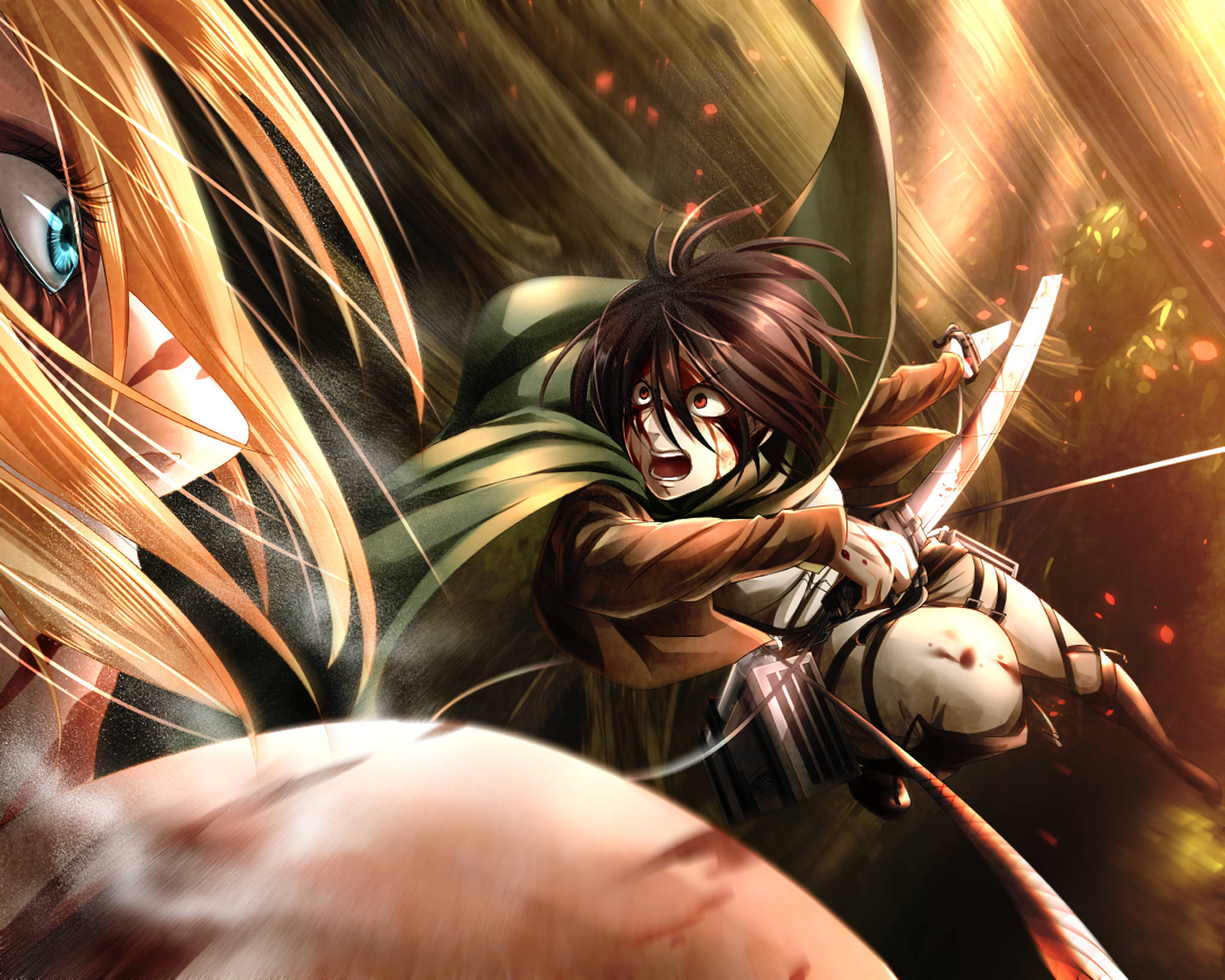 Attack On Titan Pc Bleeding Eyes Wallpaper