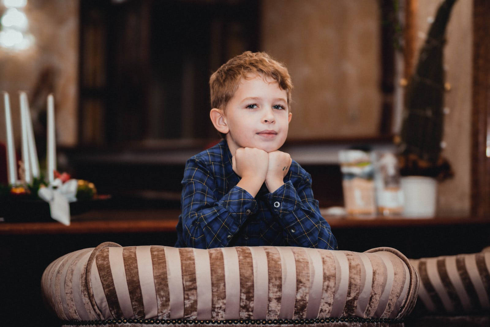 Attitude Boy In Blue Checkered Polo Wallpaper