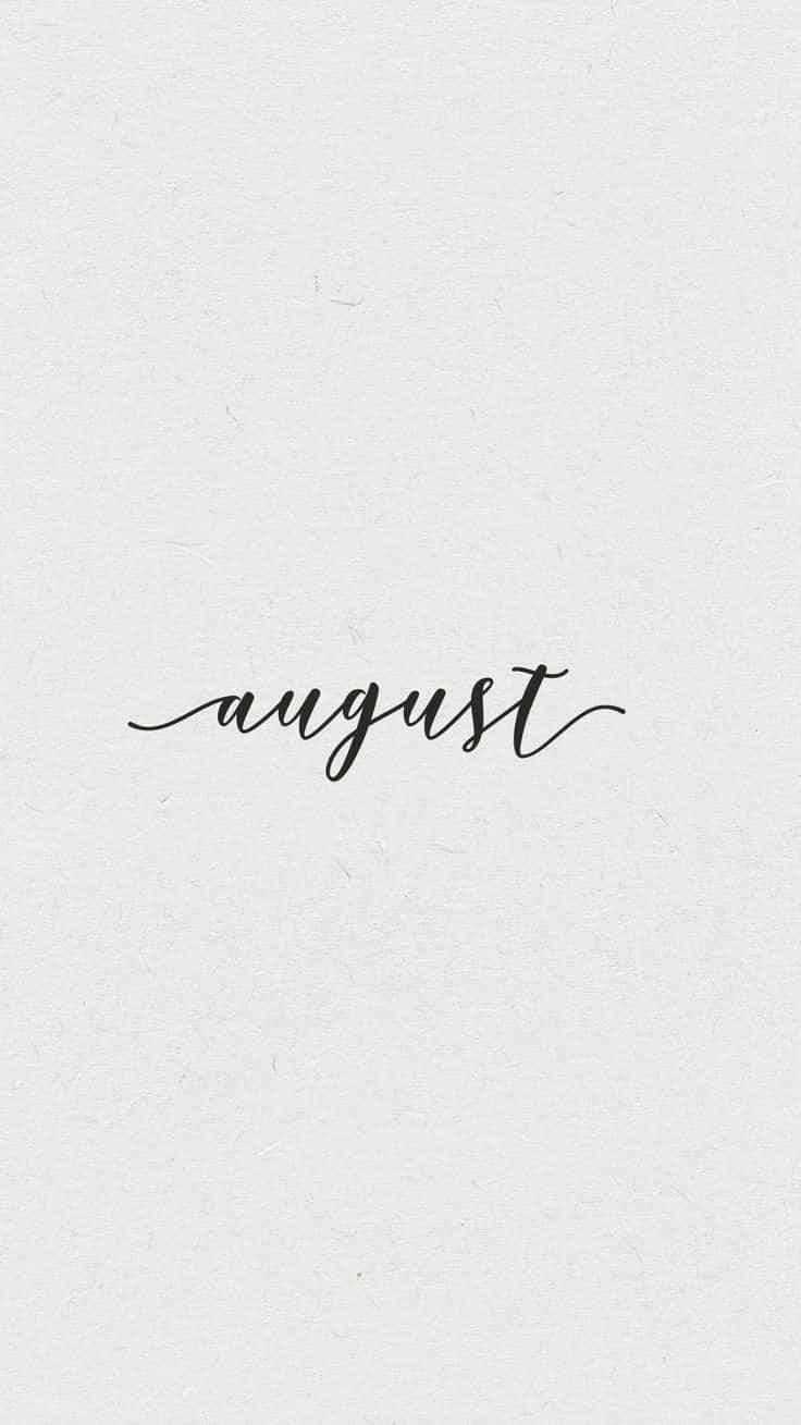 August Cursive Script Simple Background Wallpaper