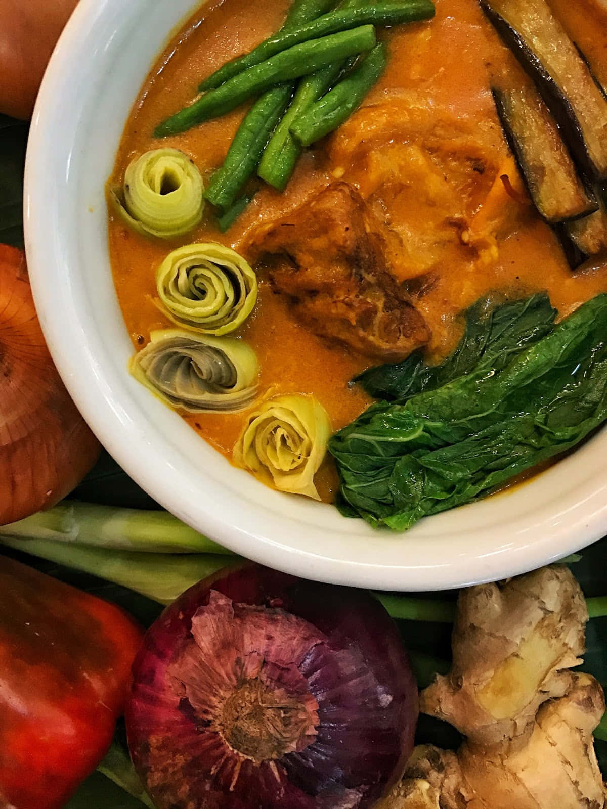 Authentic Kare-kare Served In A Bowl Wallpaper