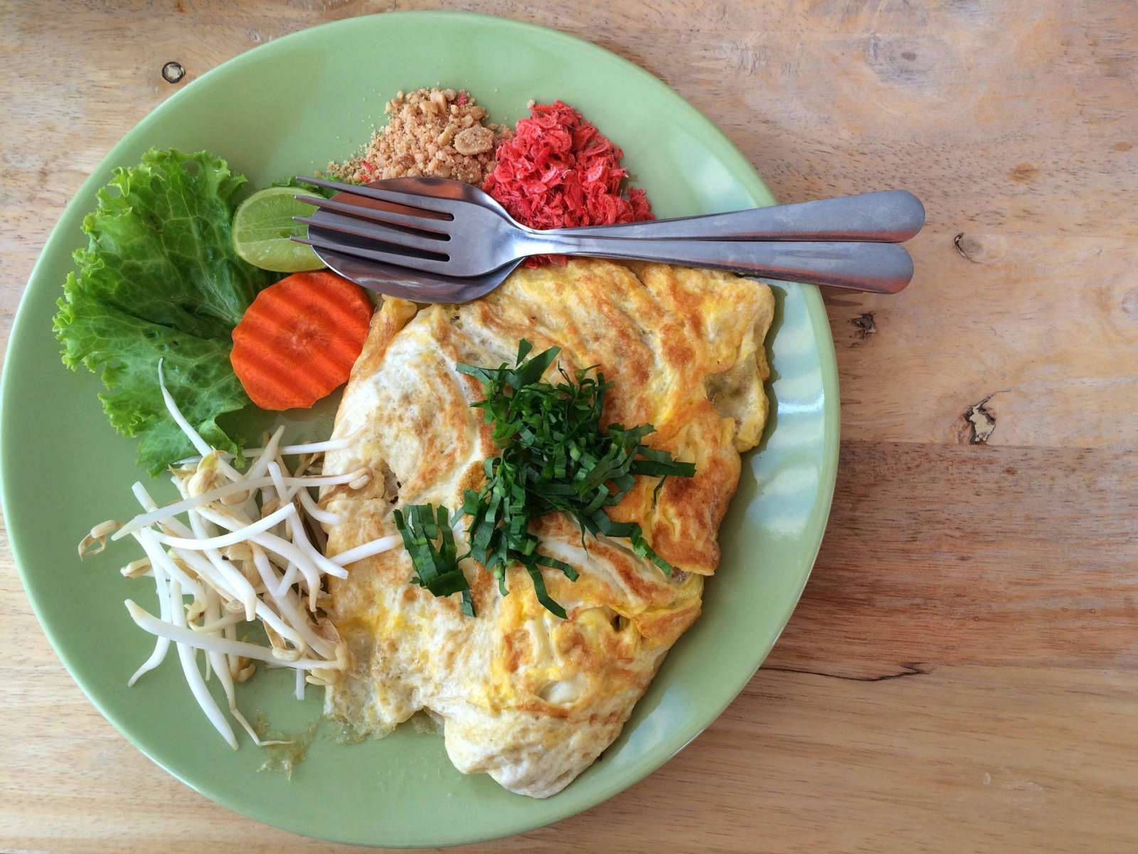 Authentic Top View Of Green Thai Curry Omelette Wallpaper