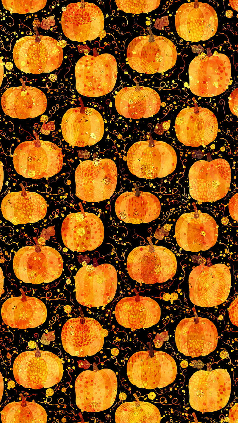 Autumn Apples Pattern Background Wallpaper