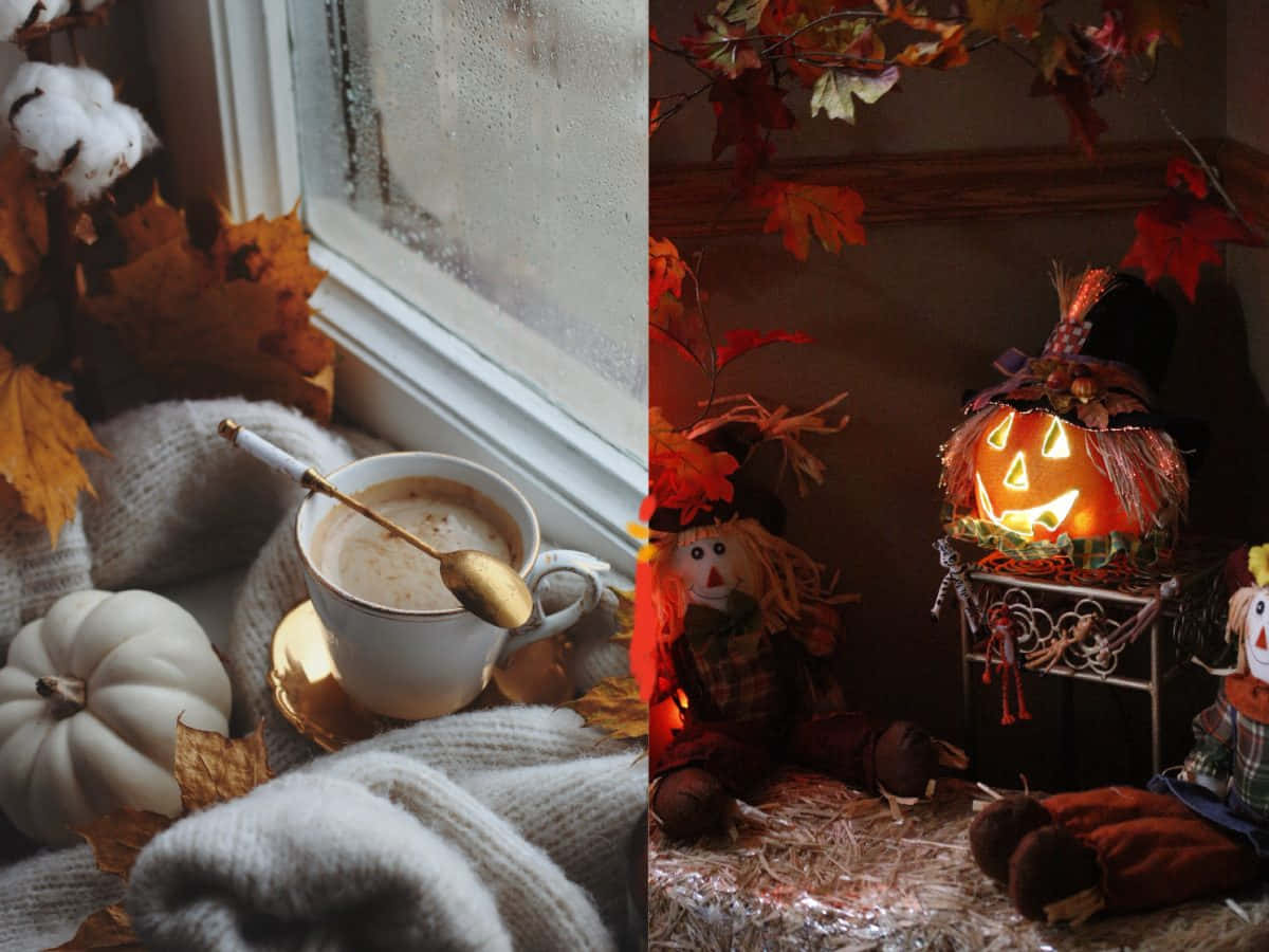 Autumn Coziness Collage Wallpaper