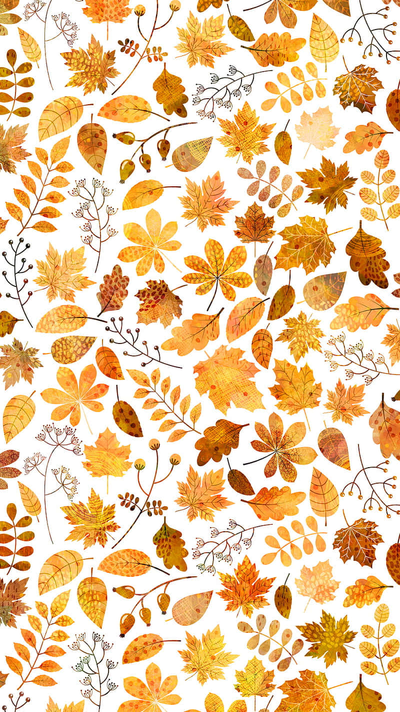 Autumn Leaves Patterni Phone Wallpaper Wallpaper