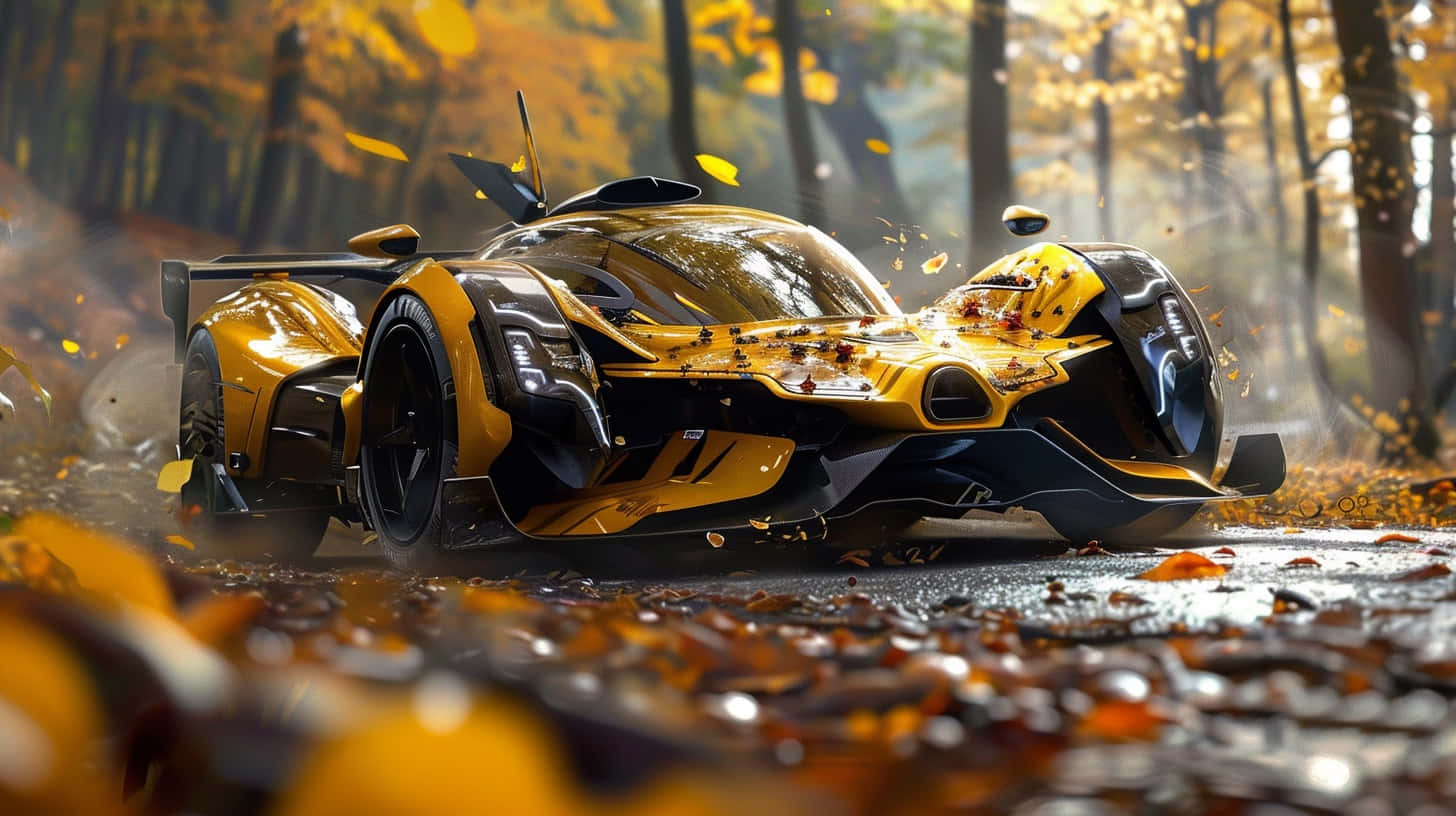 Autumn Racing Supercar Wallpaper