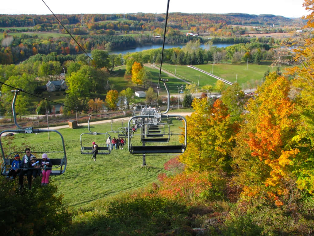 Autumn Scenic Chairlift Ride Burlington Wallpaper