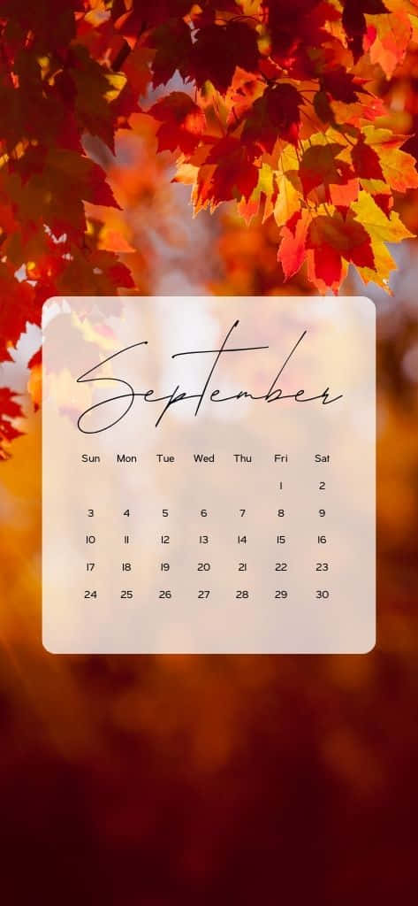 Autumn September Calendar Wallpaper Wallpaper