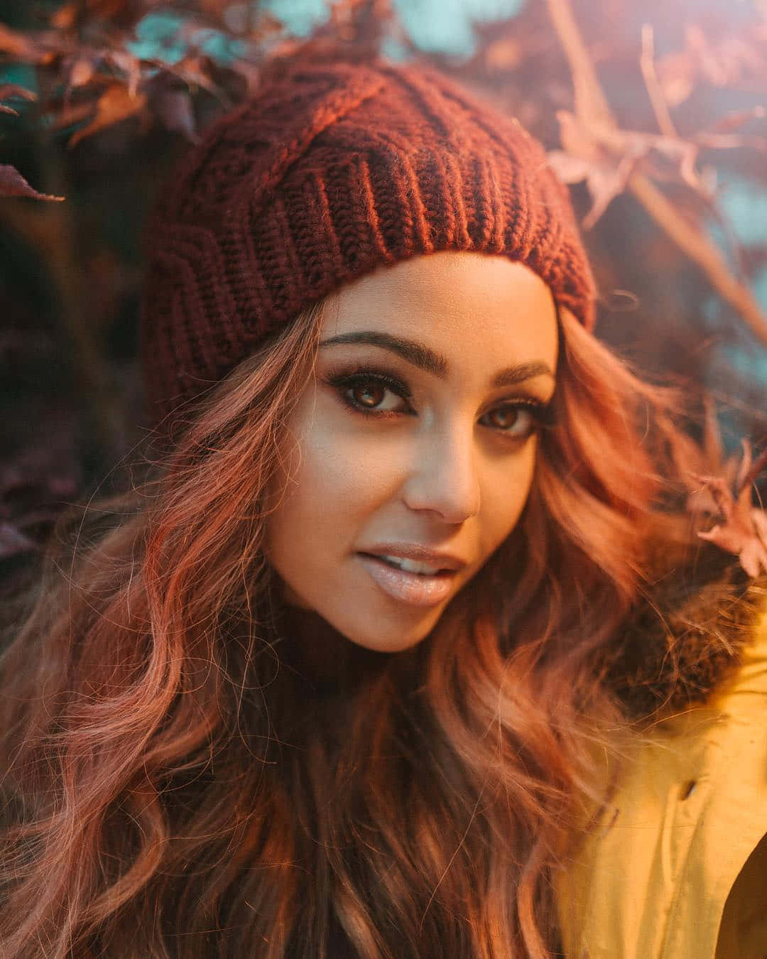 Autumn Vibes Portrait Vanessa Morgan Wallpaper