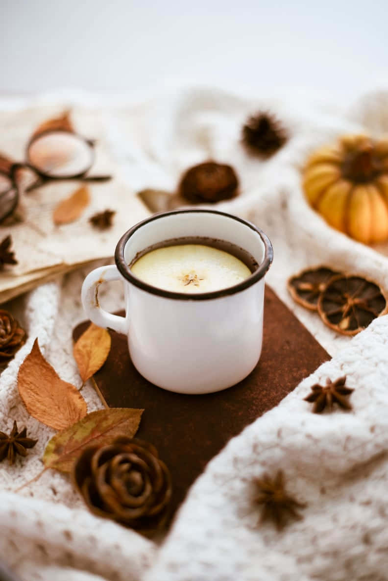 Autumn Warmth_ Mug And Fall Elements.jpg Wallpaper