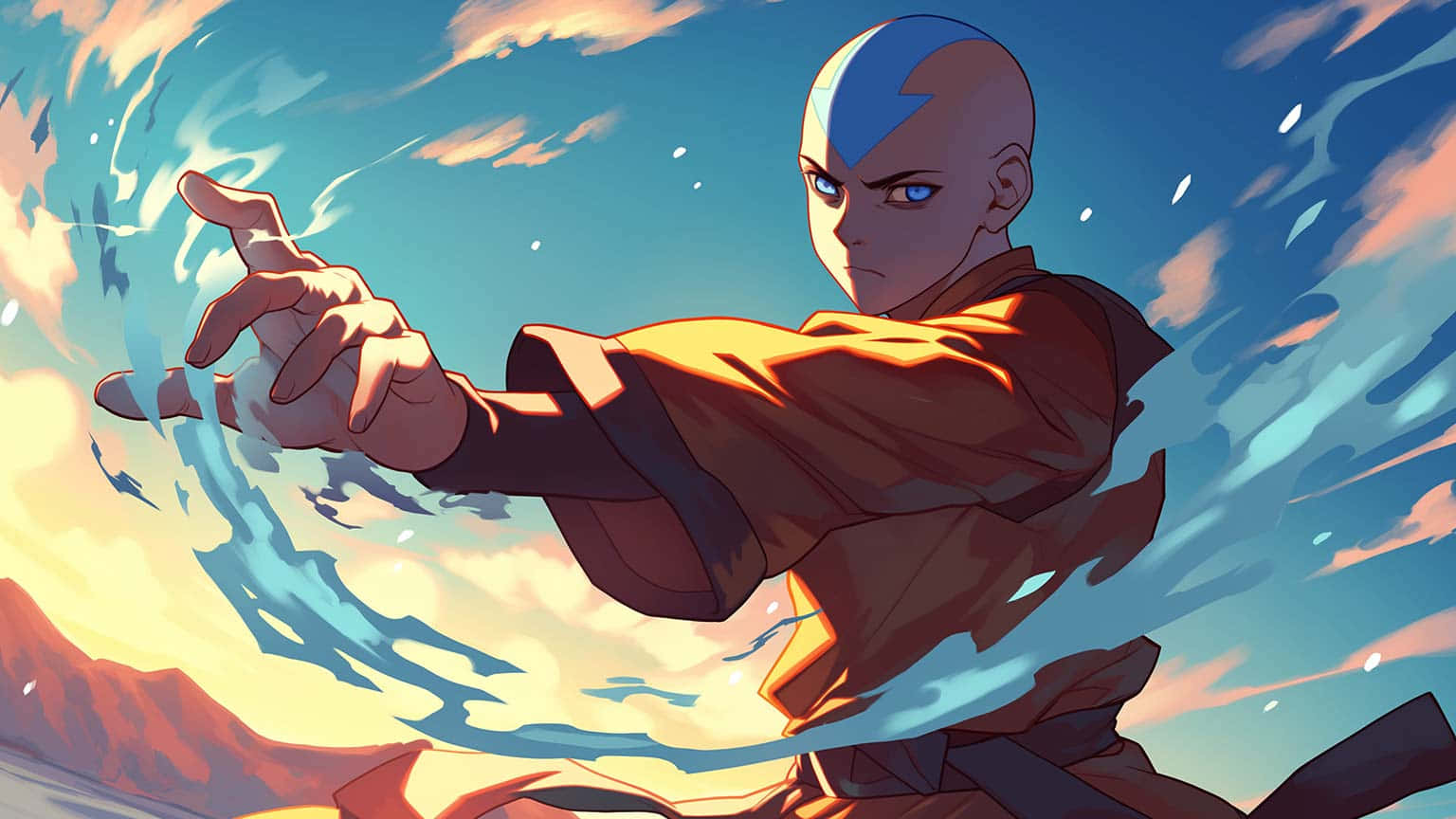 Avatar Aang Elemental Control Wallpaper