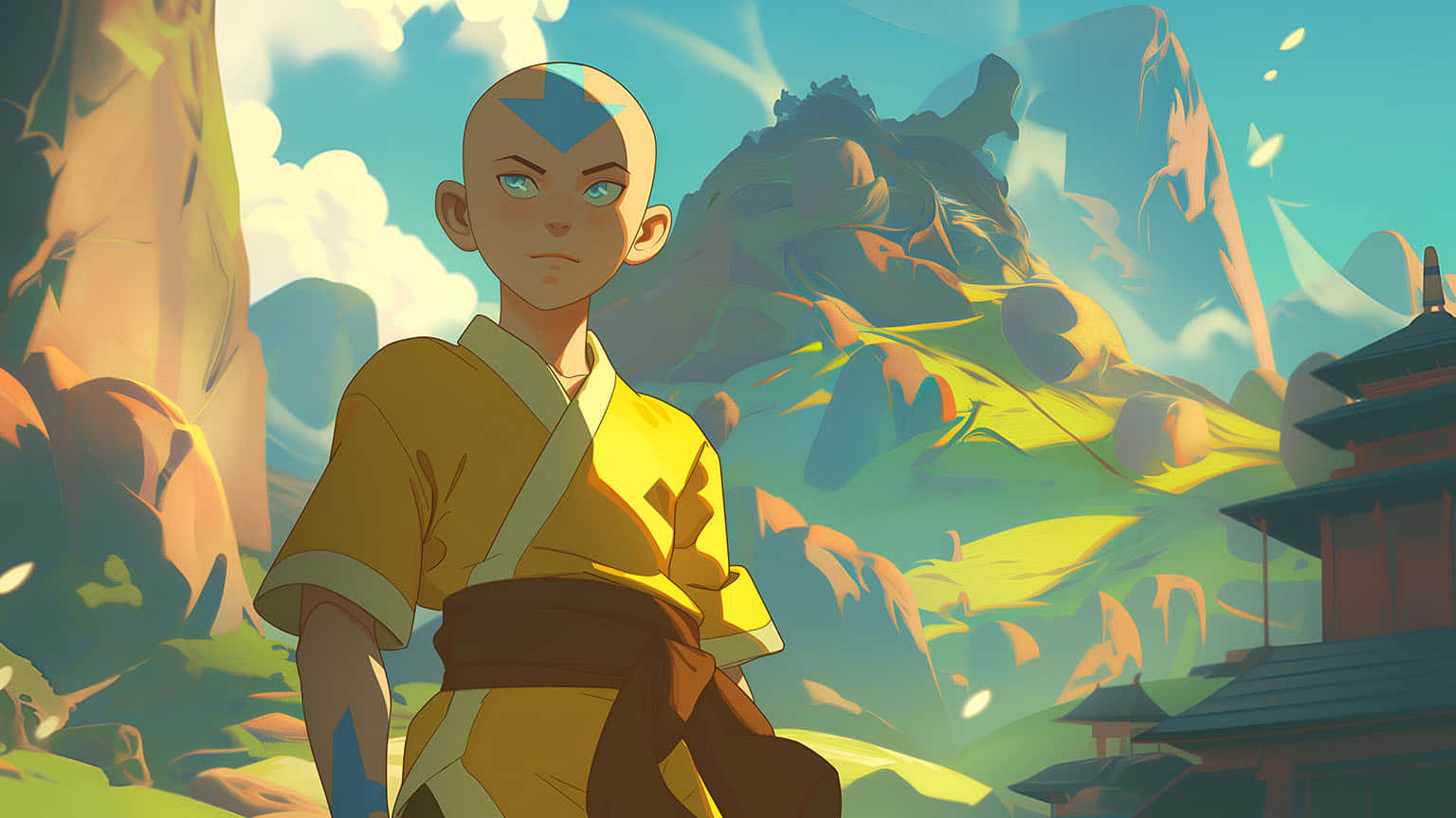 Avatar Aang Mountain Backdrop Wallpaper