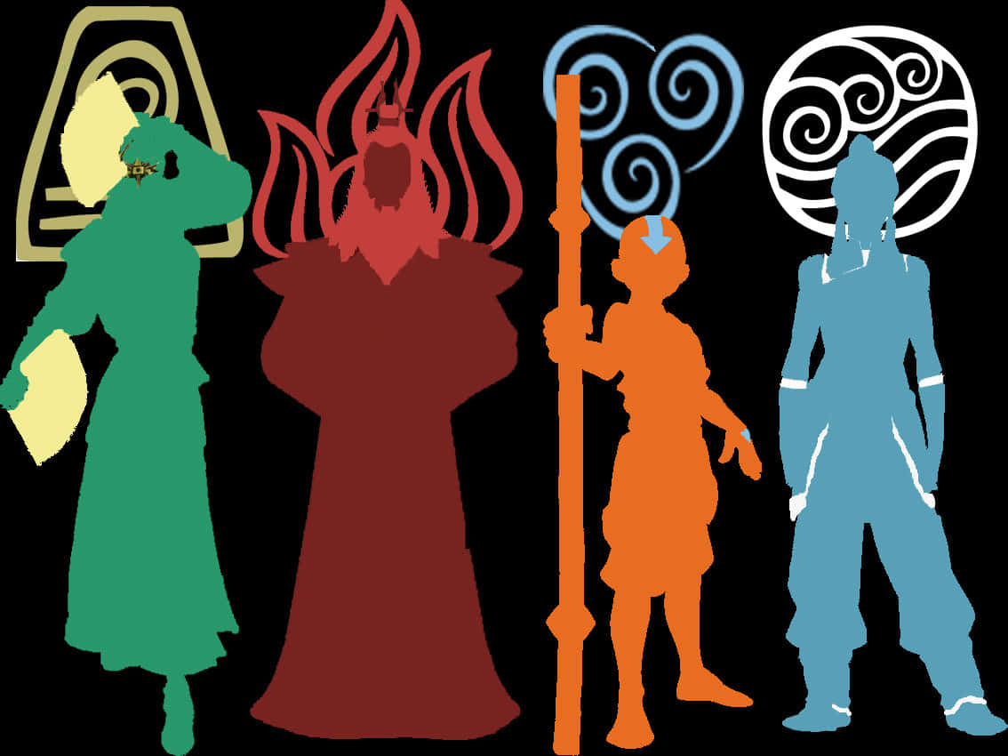 Avatar Elemental Silhouettes Wallpaper