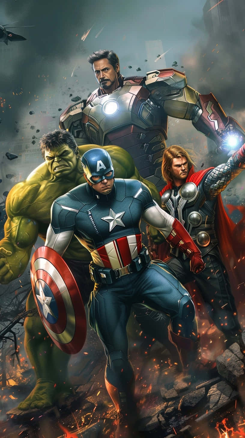 Avengers Assemblein Action Wallpaper