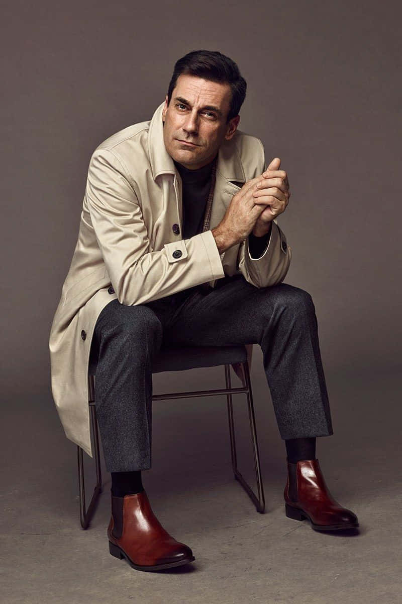 Award-winning Actor Jon Hamm In A Casual Yet Sophisticated Attire Wallpaper