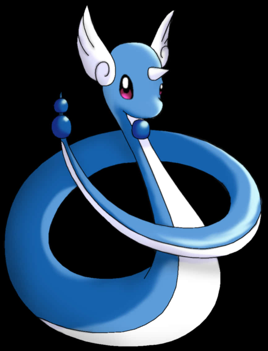 Awesome Dragonair Illustration White Background Wallpaper