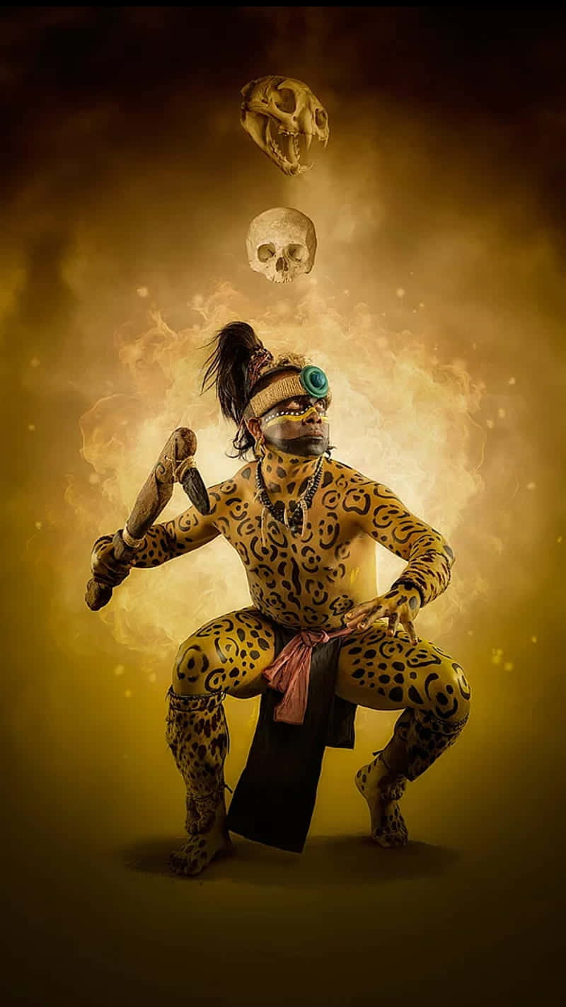 Aztec Warrior In Traditional Dress Wallpaper