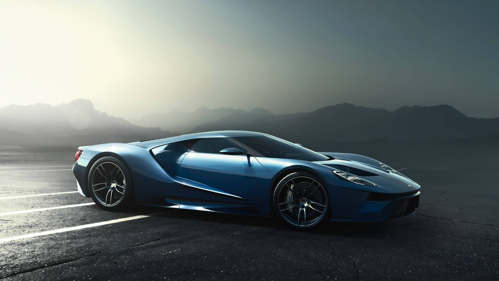 Azure Ford Gt Sports Car Wallpaper