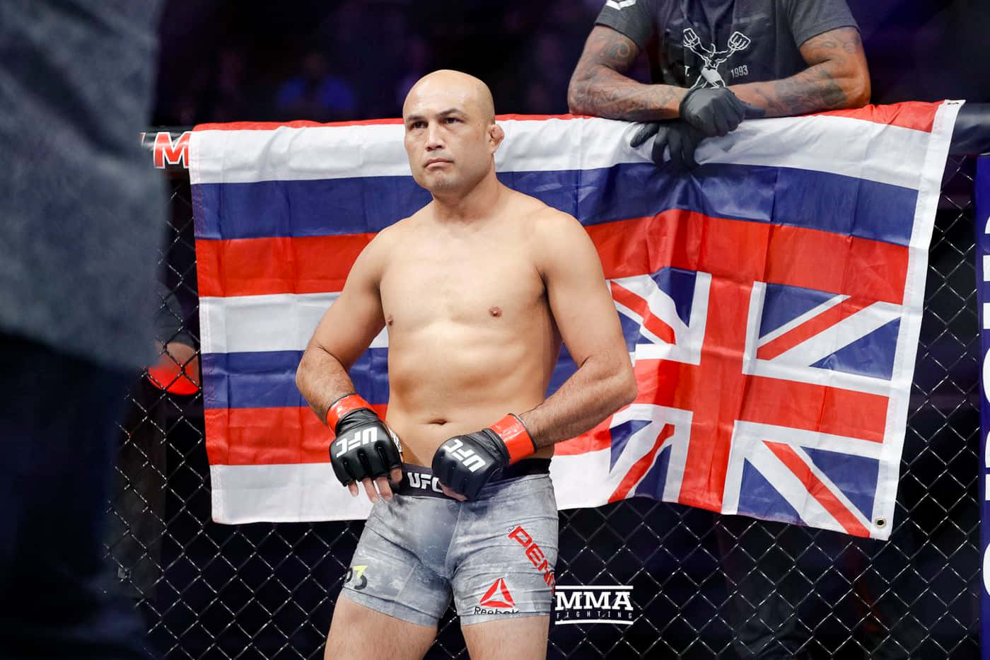 B.j. Penn And Hawaii Flag Wallpaper