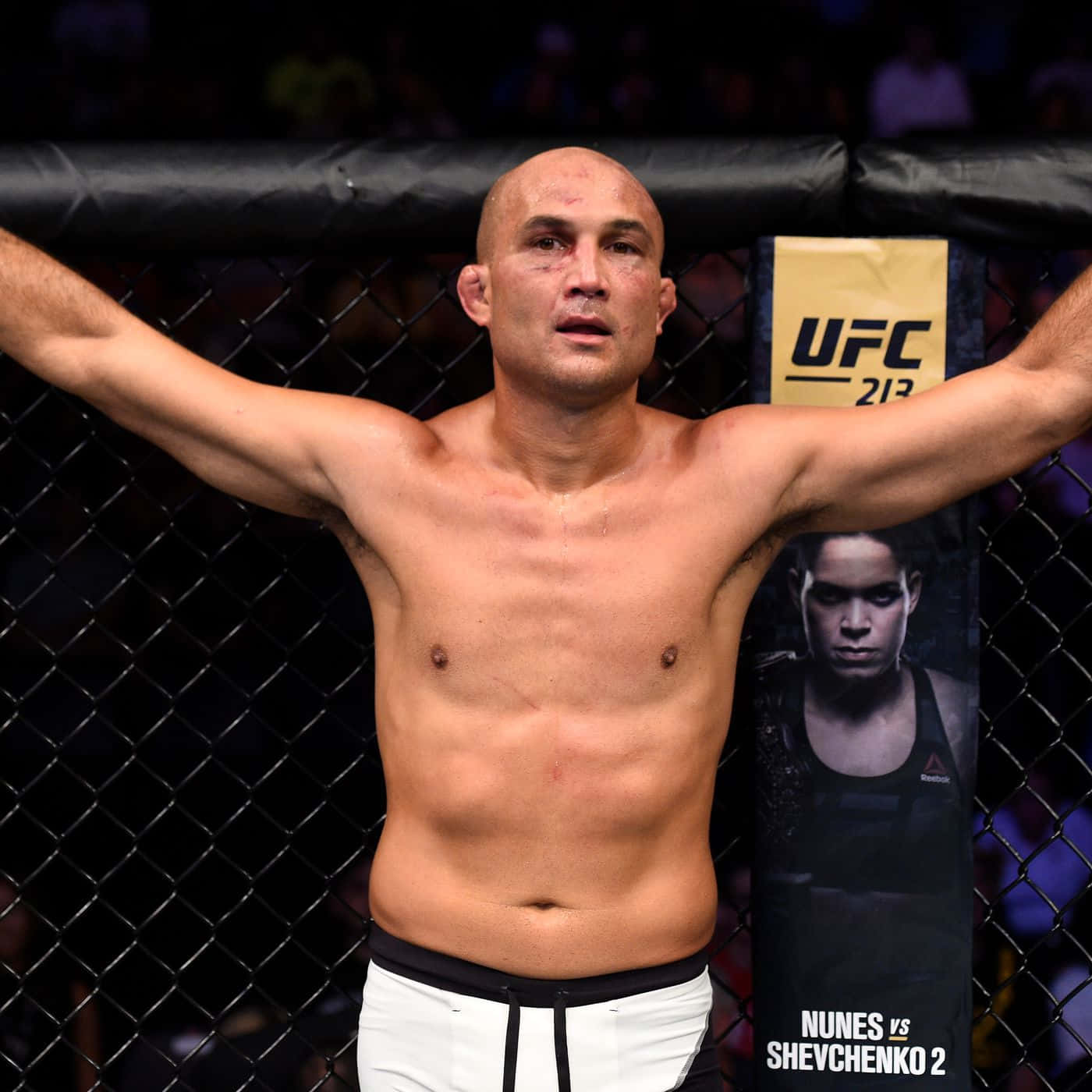 B.j. Penn Raising Arms After Win Wallpaper