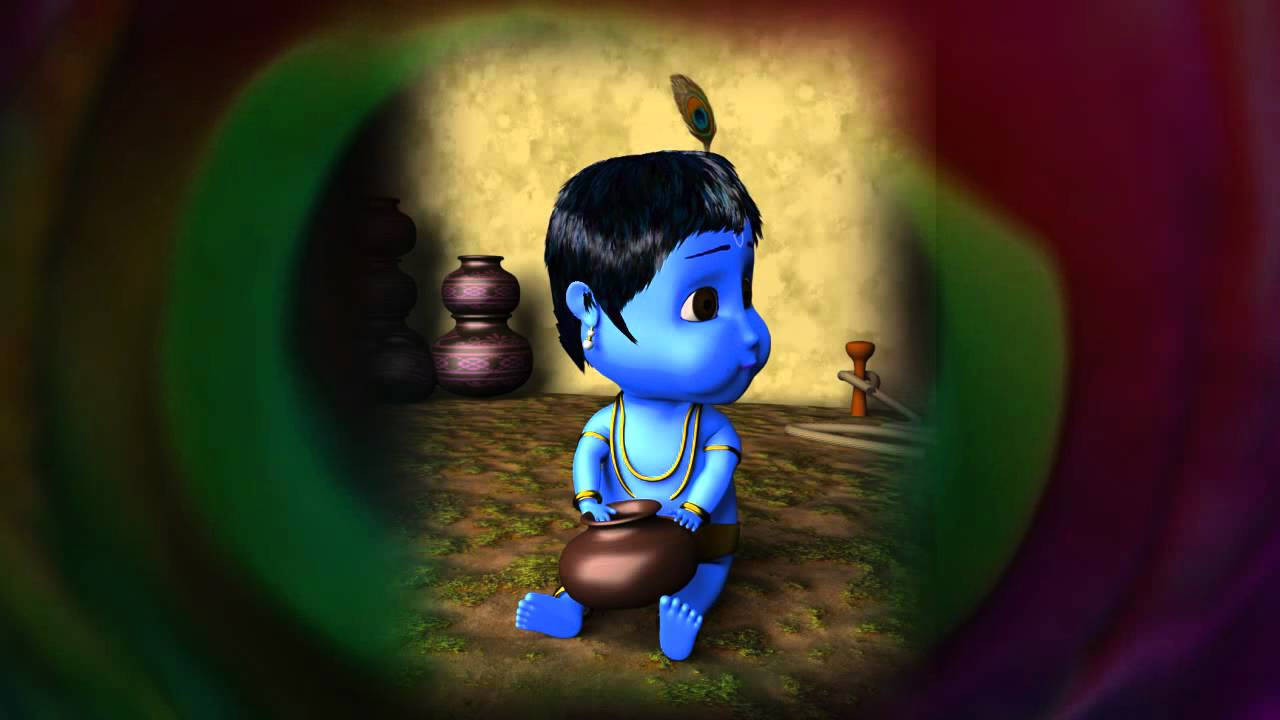 Baby Cartoon Krishna Profile Wallpaper