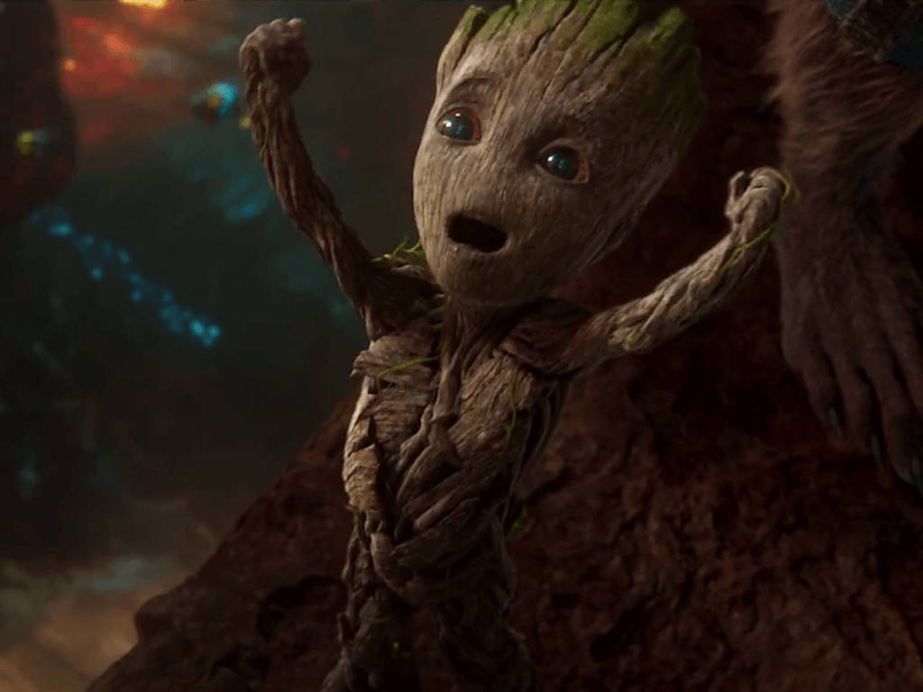 Baby Groot Lifted Arms Wallpaper