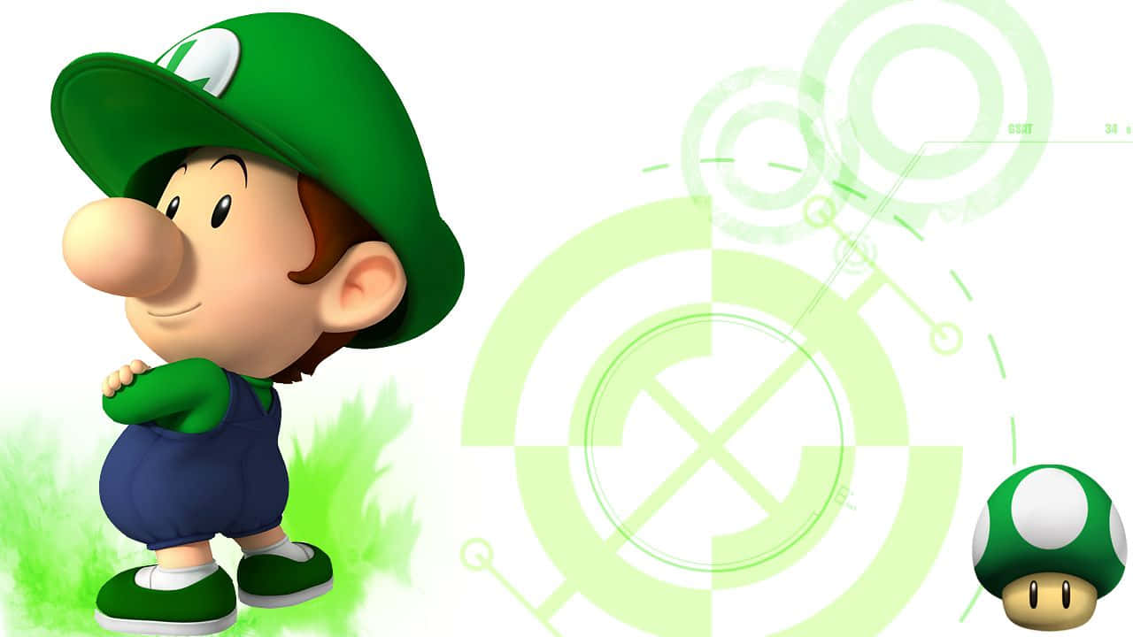 Baby Luigi In Action Wallpaper