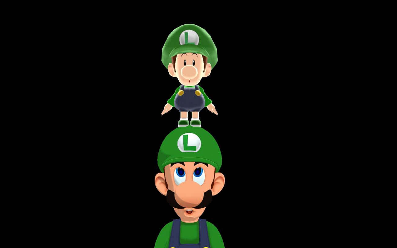 Baby Luigion Luigi's Head Wallpaper