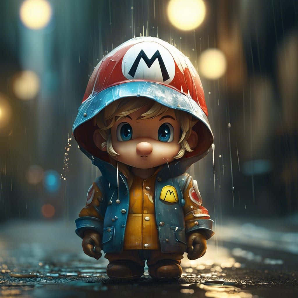 Baby Mario Rainy Adventure Wallpaper