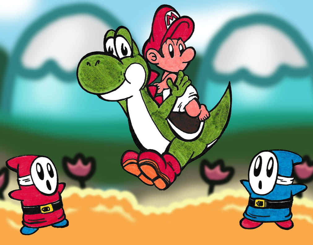 Baby Marioand Yoshi Adventure Wallpaper