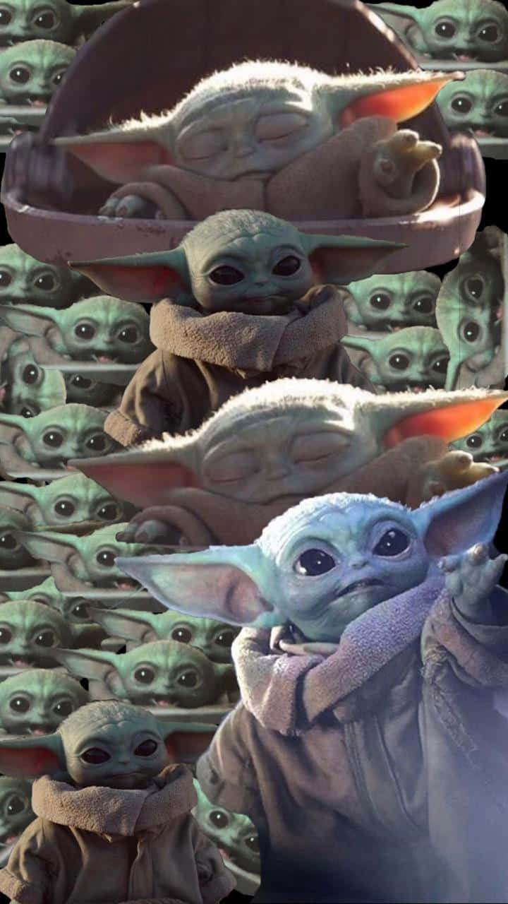 Baby Yoda Collage For Iphone Wallpaper