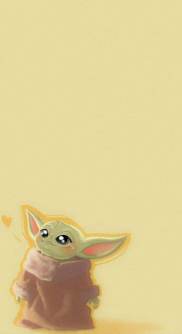 Baby Yoda In Yellow Iphone Wallpaper