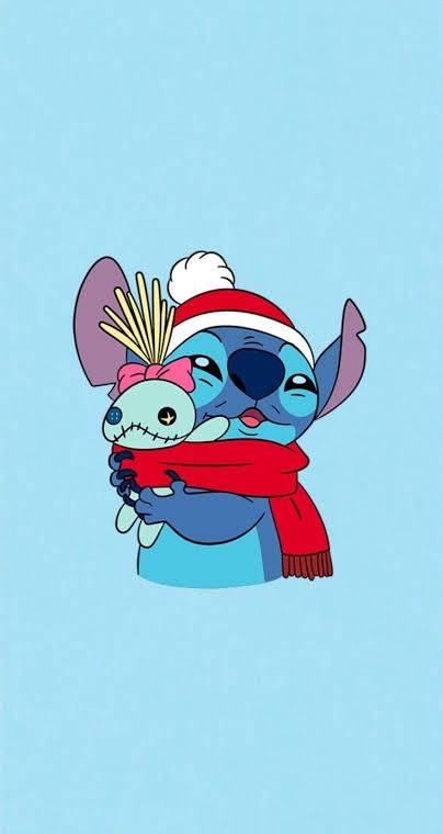 Back Hugging Stitch Aesthetic Wallpaper