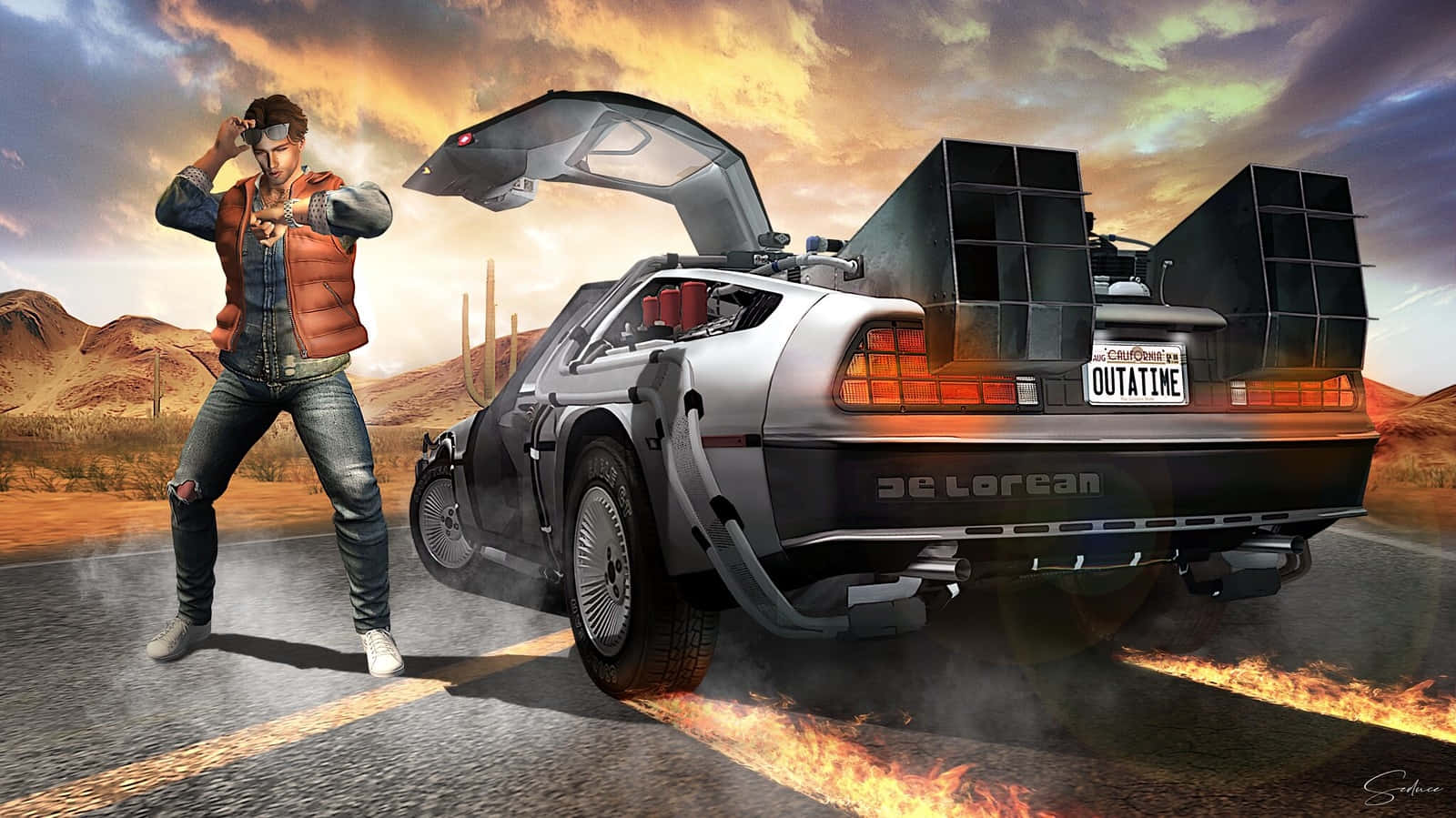 Back To The Future_ Delorean_ Time Travel Wallpaper