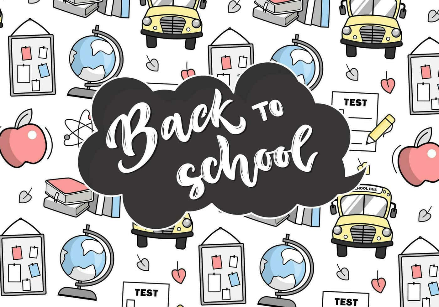 Backto School Aesthetic Pattern Wallpaper