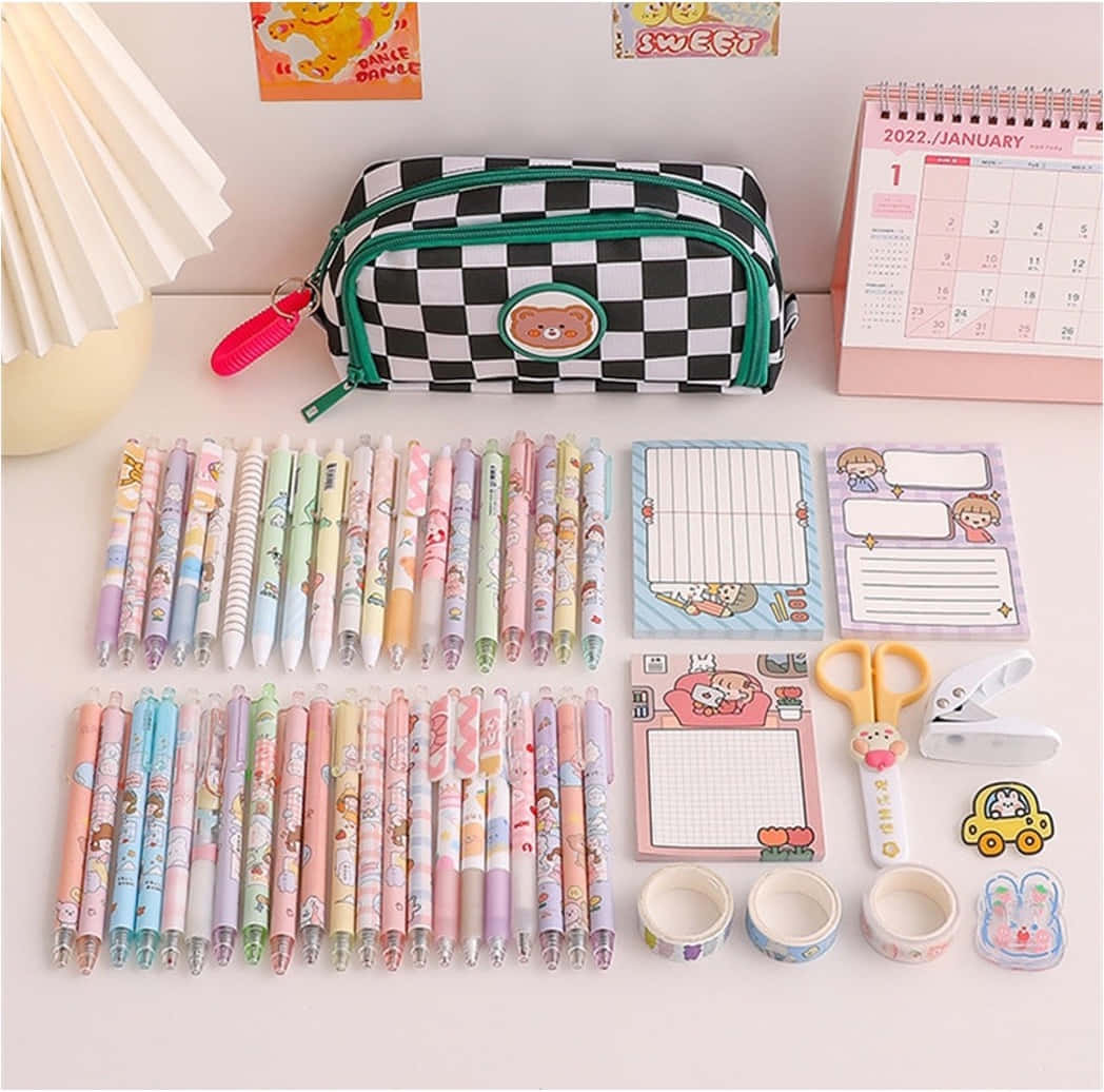 Backto School Aesthetic Supplies Wallpaper