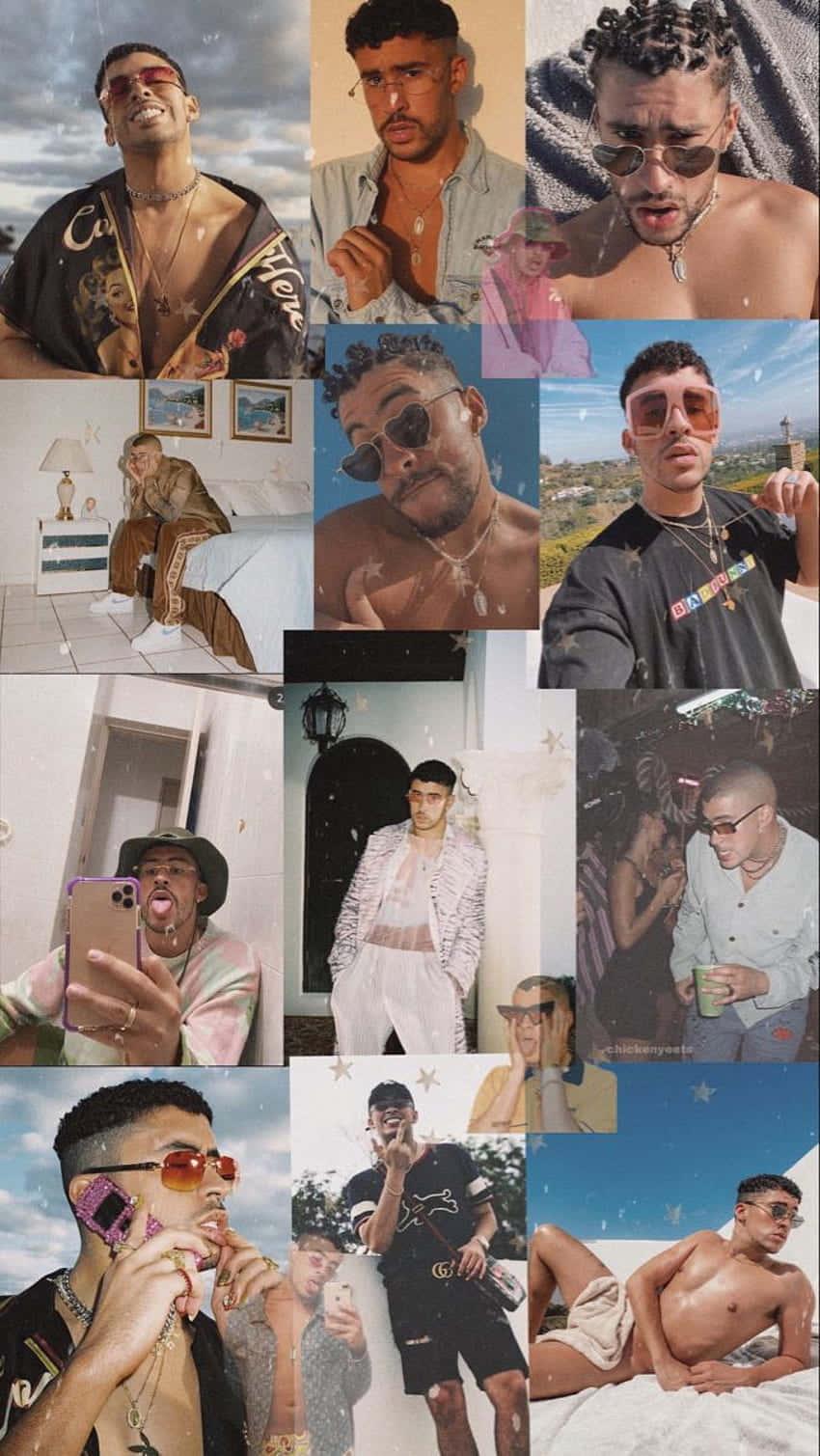 Bad Bunny Aesthetic Collage Wallpaper