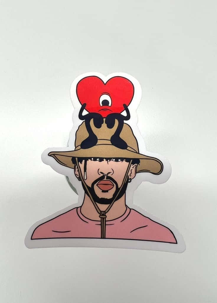 Bad Bunny Heart Sticker Wallpaper