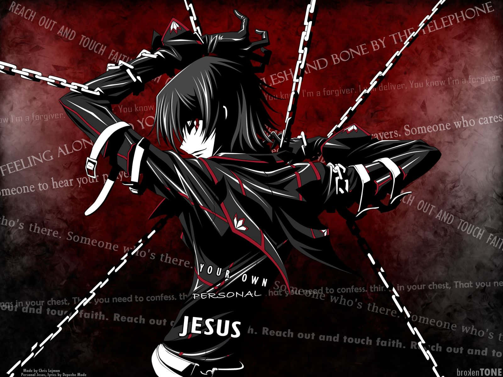 Badass Anime Lelouch Chain Tied Wallpaper