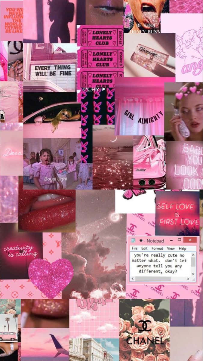 Baddie Barbie Aesthetic Collage Wallpaper